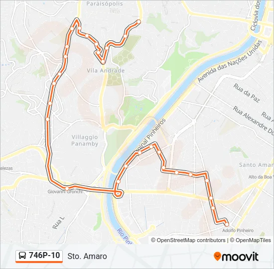 746P-10 Bus Line Map
