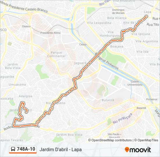 748A-10 Bus Line Map