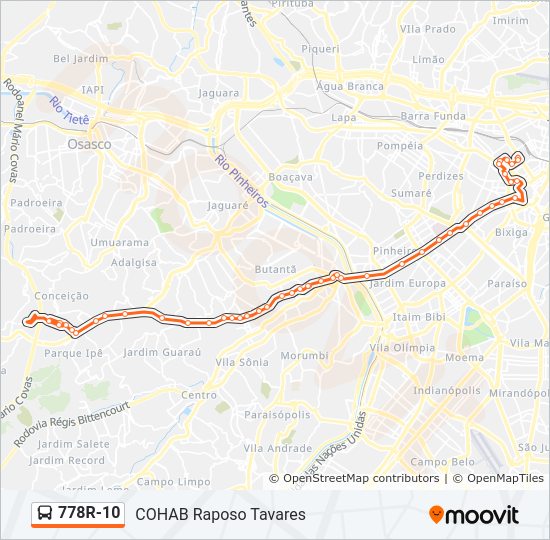 778R-10 bus Line Map