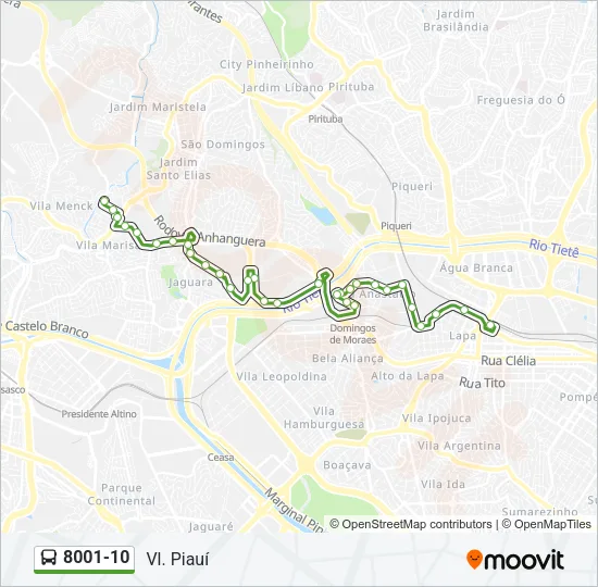 8001-10 Bus Line Map