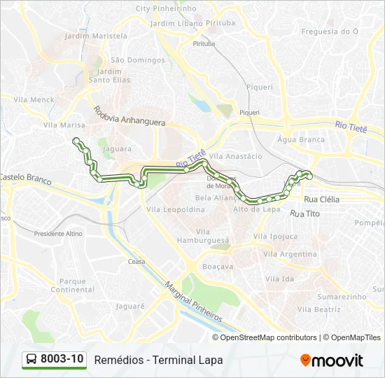 8003-10 Bus Line Map