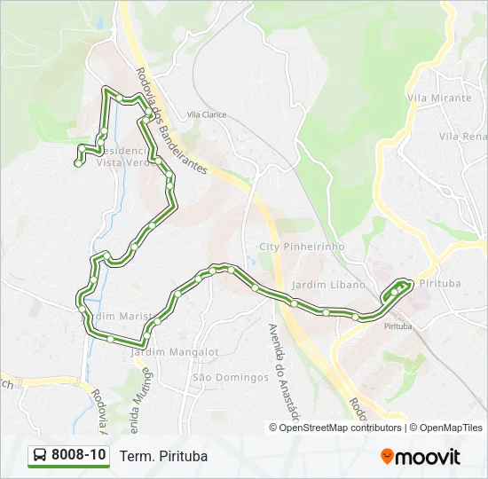 8008-10 Bus Line Map