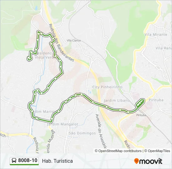 8008-10 Bus Line Map