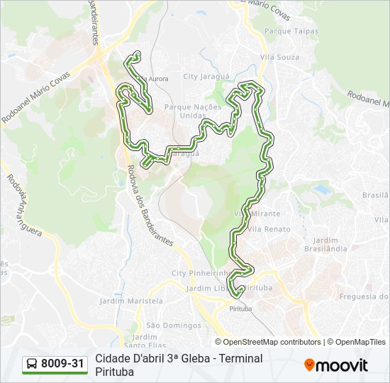 Mapa de 8009-31 de autobús