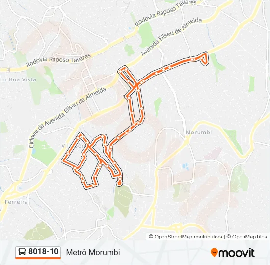 8018-10 Bus Line Map