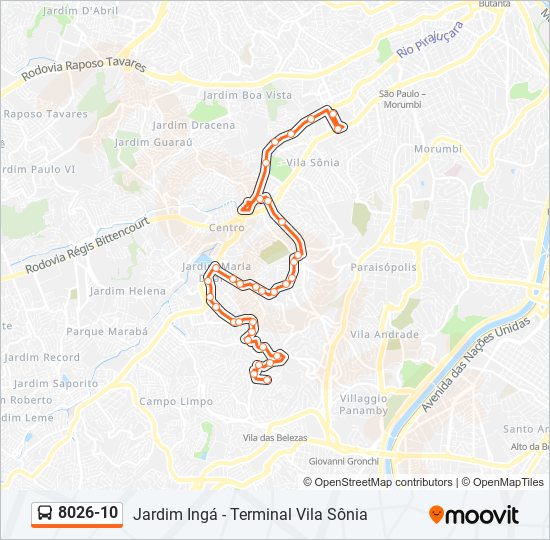 8026-10 bus Line Map