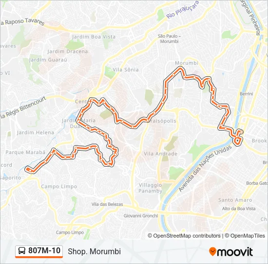 807M-10 Bus Line Map
