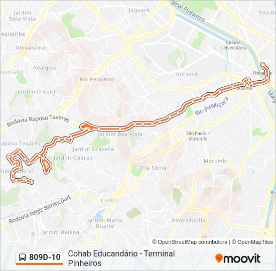 809D-10 Bus Line Map