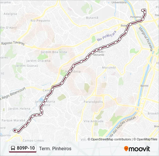 809P-10 Bus Line Map