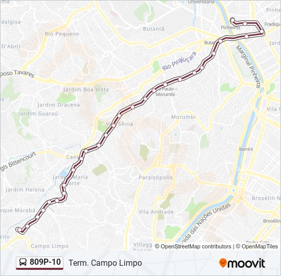 809P-10 bus Line Map