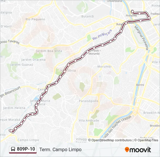 809P-10 Bus Line Map