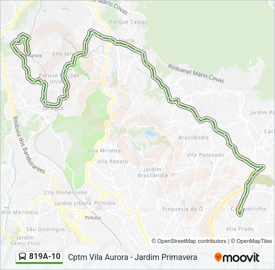 819A-10 Bus Line Map