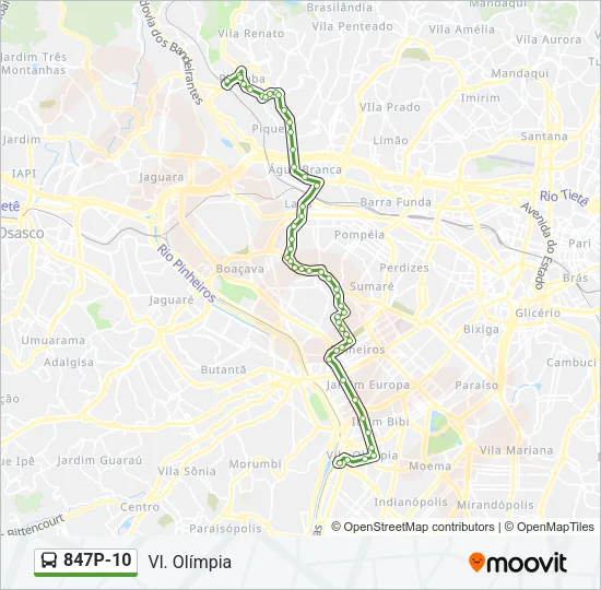 847P-10 Bus Line Map