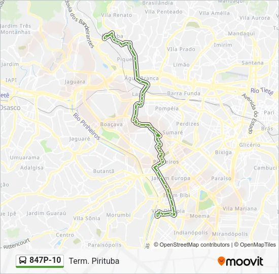 847P-10 Bus Line Map