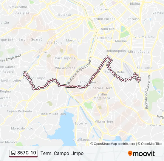 857C-10 Bus Line Map