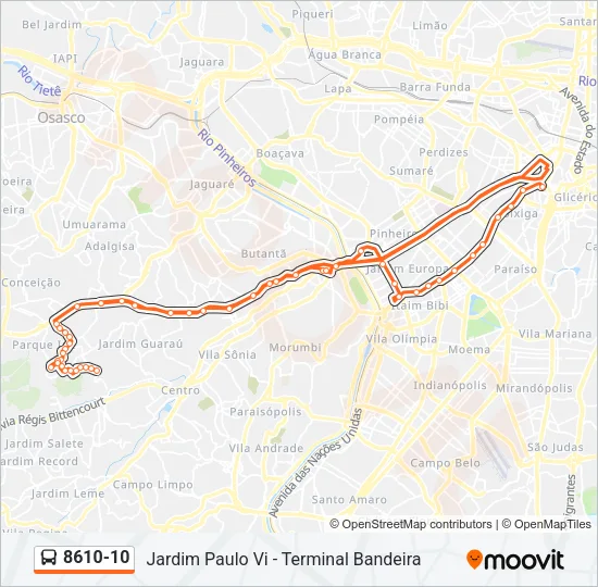 8610-10 Bus Line Map