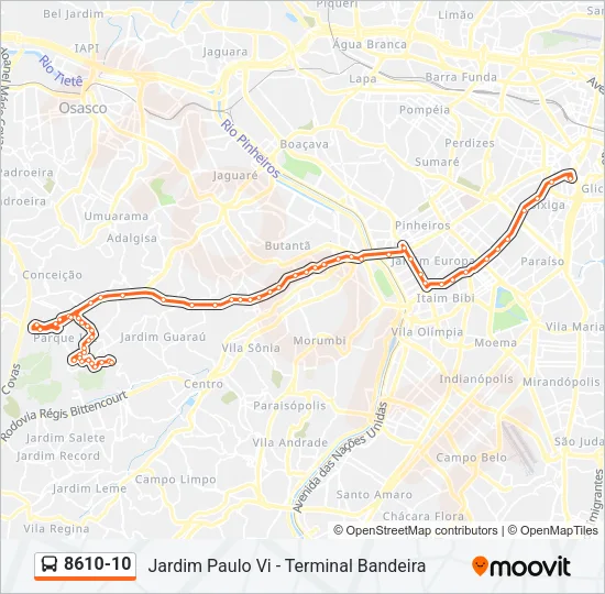 8610-10 Bus Line Map