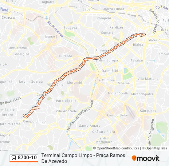 8700-10 Bus Line Map
