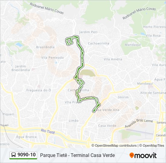 9090-10 bus Line Map