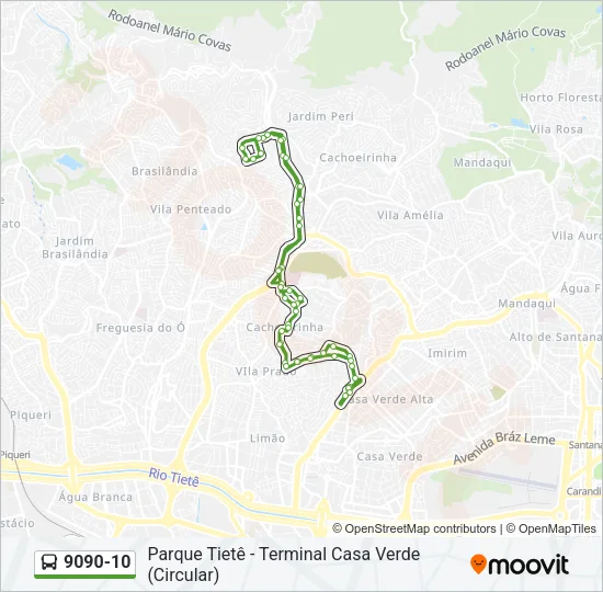 9090-10 Bus Line Map