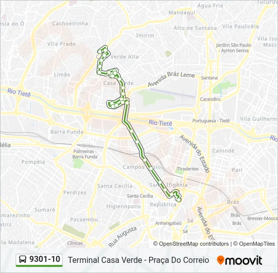 9301-10 Bus Line Map