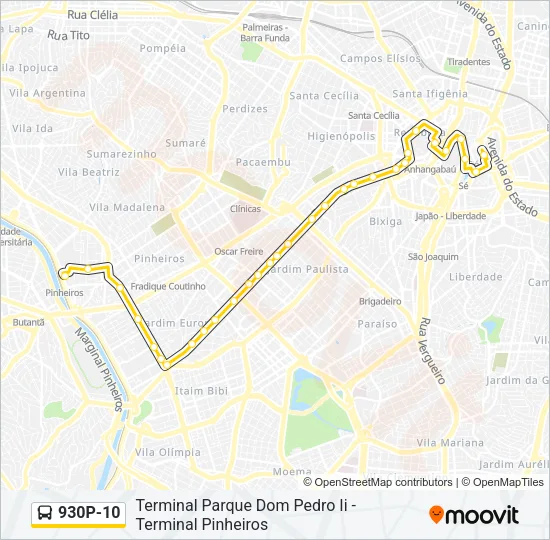 930P-10 Bus Line Map