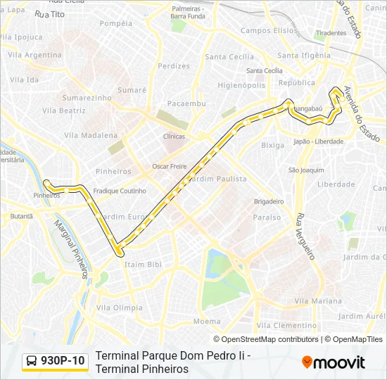 930P-10 Bus Line Map