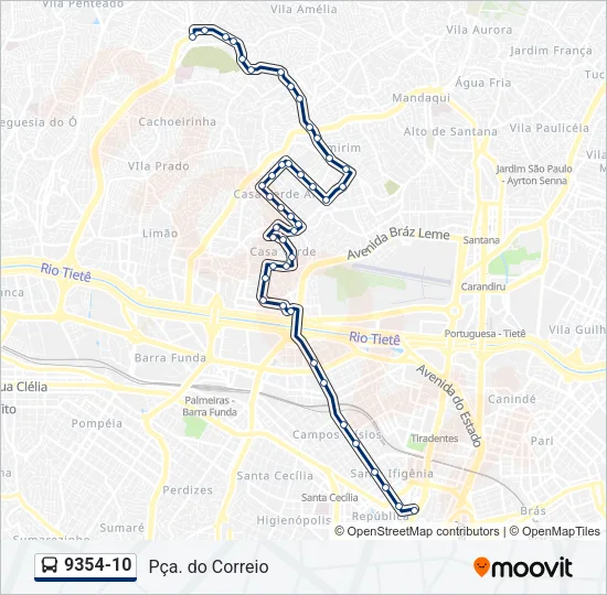 9354-10 Bus Line Map