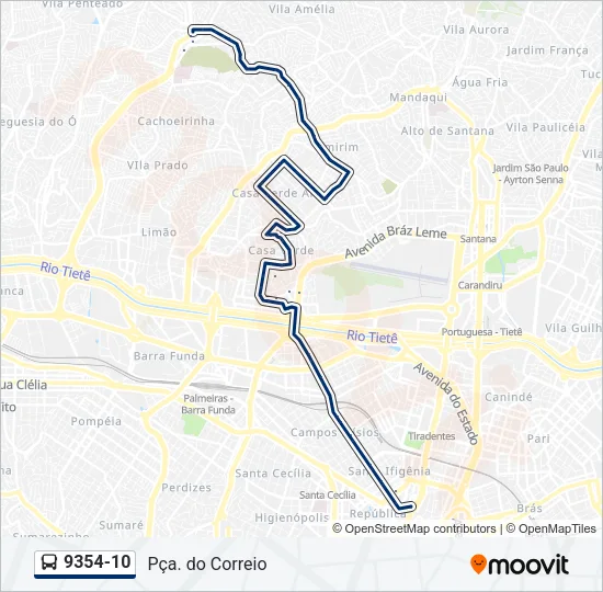 9354-10 Bus Line Map