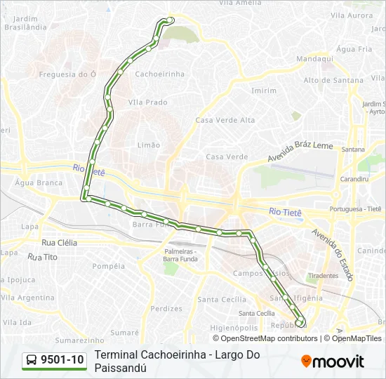 9501-10 Bus Line Map