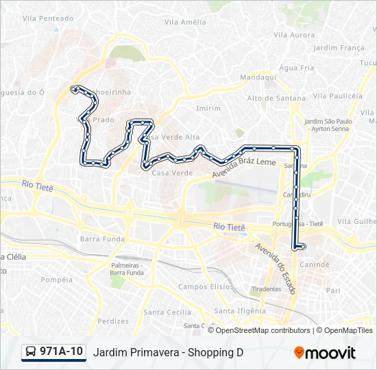 971A-10 Bus Line Map