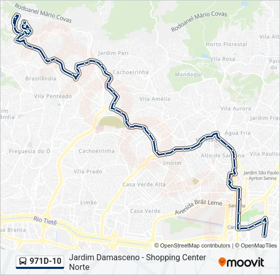 971D-10 Bus Line Map