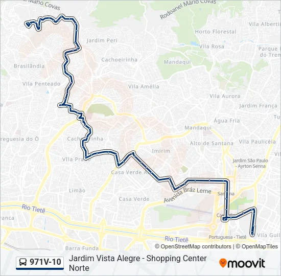 971V-10 Bus Line Map