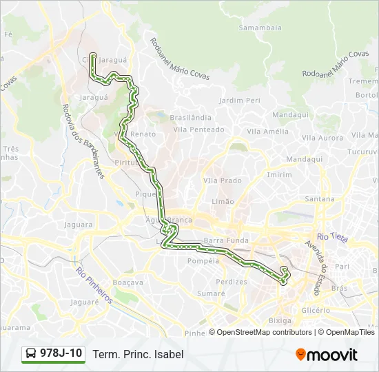 978J-10 Bus Line Map