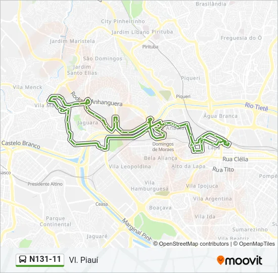 N131-11 Bus Line Map
