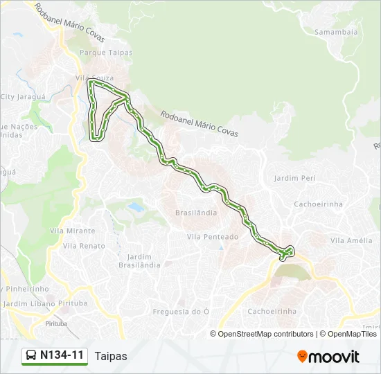 N134-11 Bus Line Map