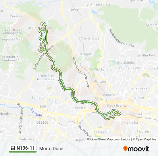 N136-11 Bus Line Map