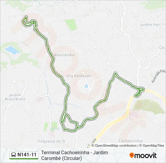 N141-11 Bus Line Map