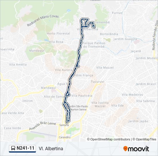 N241-11 bus Line Map