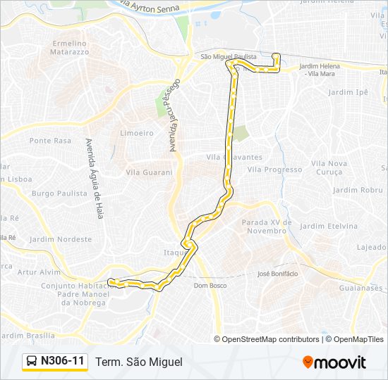 N306-11 bus Line Map