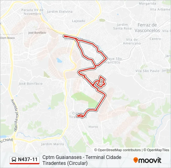 N437-11 Bus Line Map