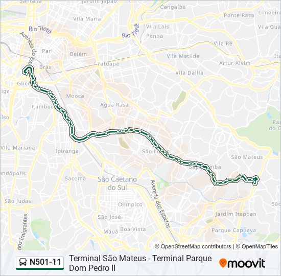 N501-11 bus Line Map
