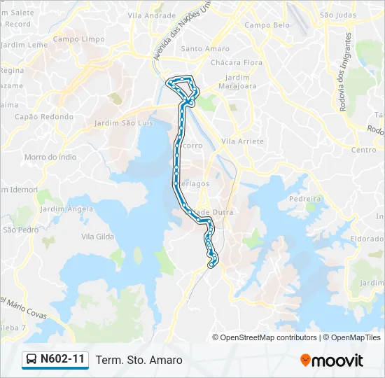 N602-11 Bus Line Map