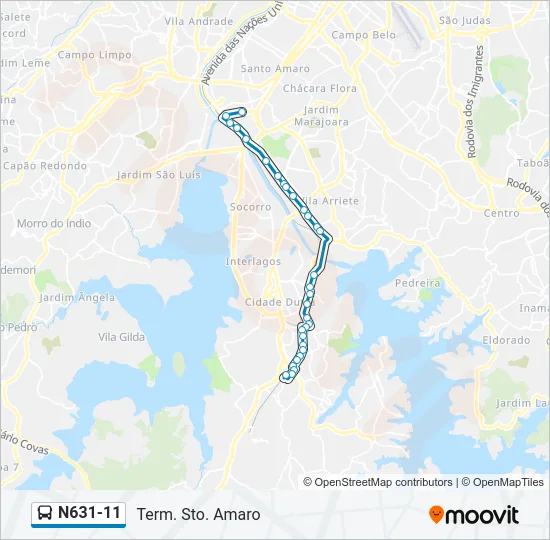 N631-11 Bus Line Map