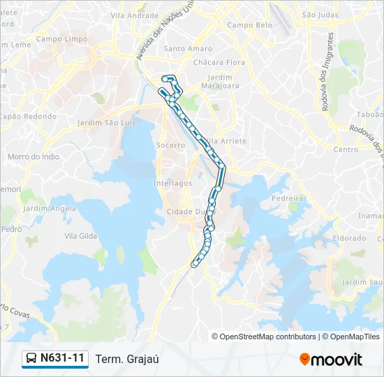 N631-11 Bus Line Map