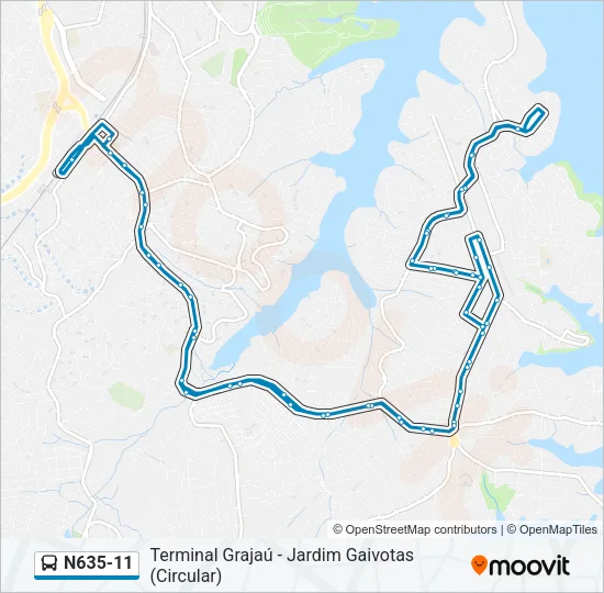 N635-11 Bus Line Map