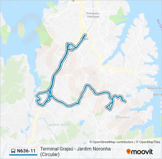 N636-11 Bus Line Map