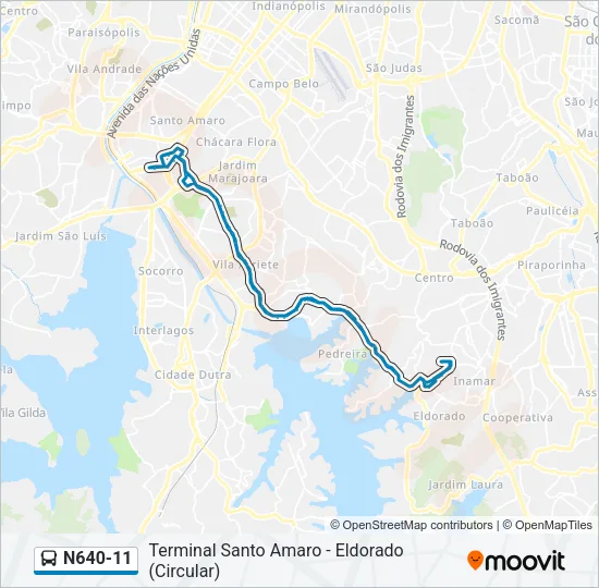 N640-11 Bus Line Map