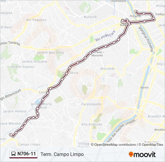 N706-11 bus Line Map