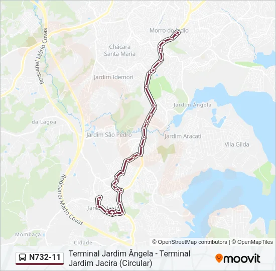 N732-11 Bus Line Map